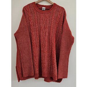 cabi Women's M L XL Pullover Sienna dolman Sweater Cable knit cozy orange